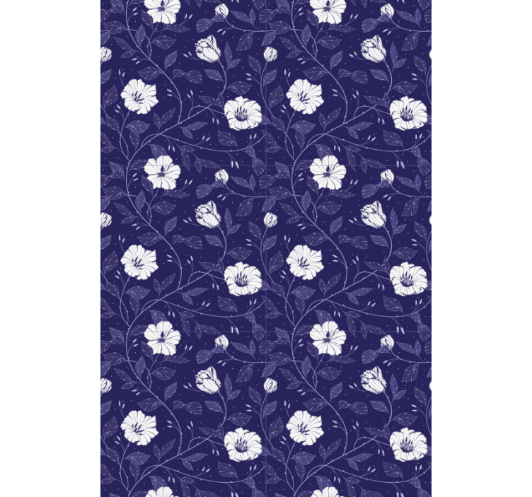 Blauer Hintergrund mit Blumenrollo - TenStickers