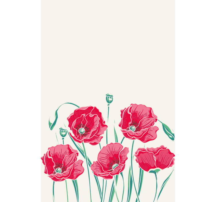 Rollo Fenster Blumen mohn blume eleganz - TenStickers