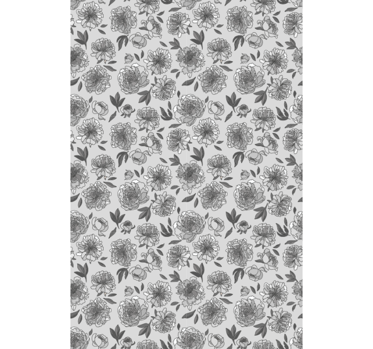 Rollo Fenster Blumen monochromes pfingstrosenmuster - TenStickers