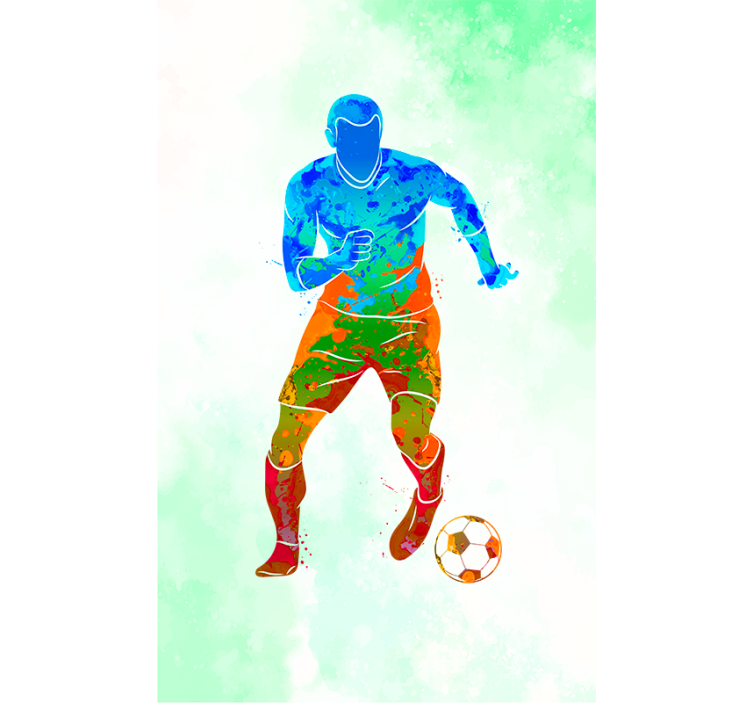 Aquarellspieler fußball Rollo - TenStickers