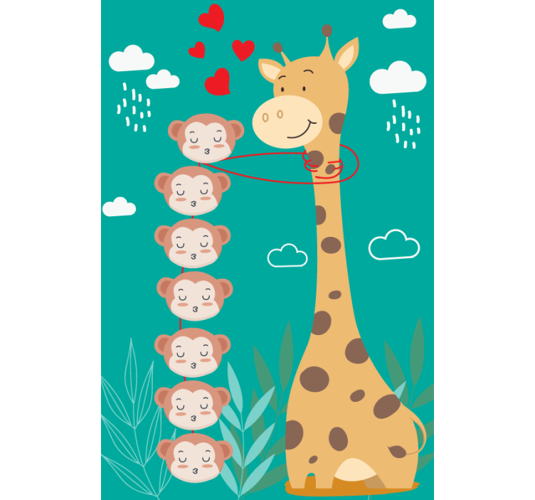 Rollo Fenster weitere Tiere giraffe affe liebe - TenStickers