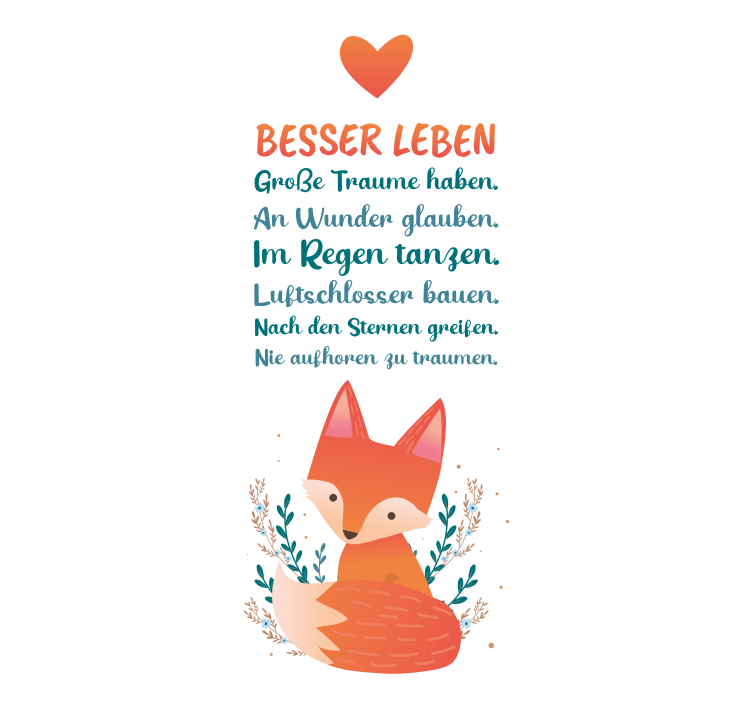 Rollo mit Sprüchen Fuchs besseres leben - TenStickers
