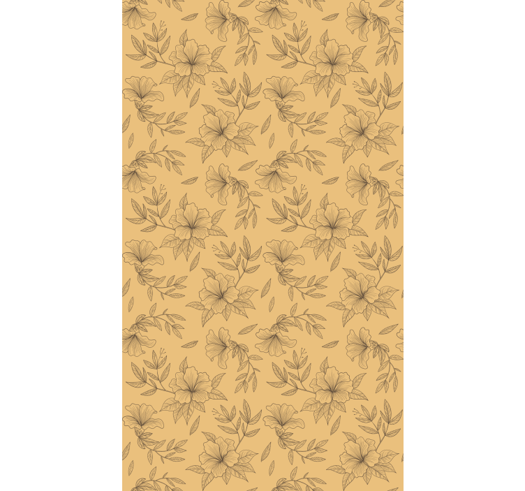 Rollo Fenster Blumen beige stilisierte muster - TenStickers