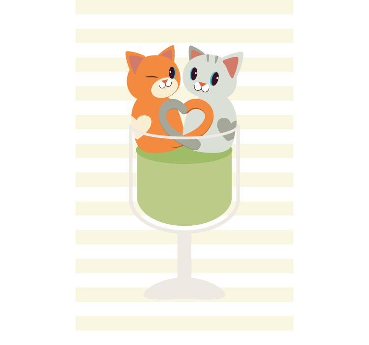 Kind Rollos Schöne katzen, die einen cocktail trinken - TenStickers