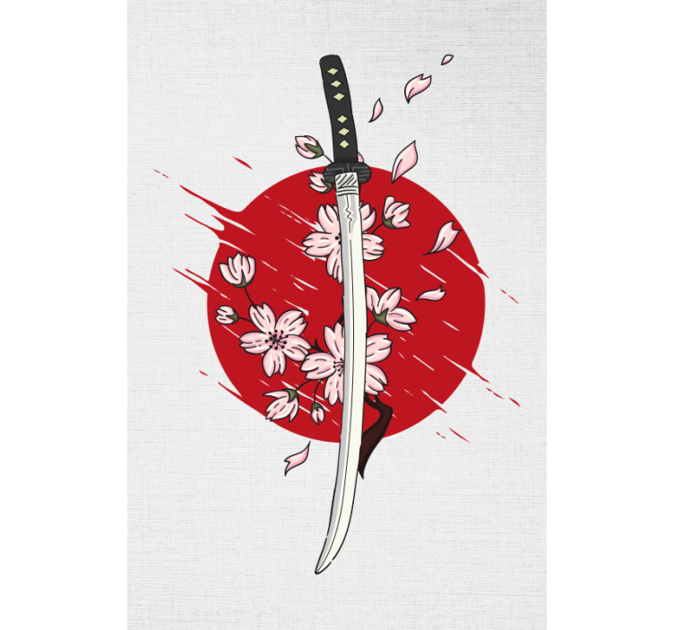 Origineller Rollo Japanisches schwert und sakura - TenStickers
