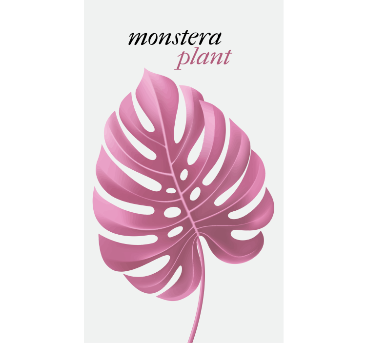 Rollo Fenster Blumen rosa monstera-pflanze - TenStickers