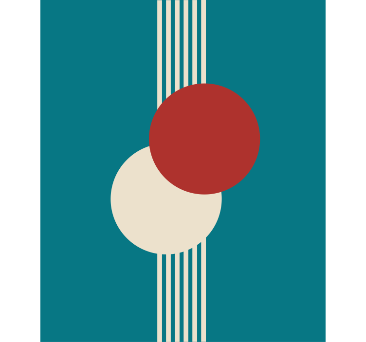 Rollo mit Zeichnungen Zwei kreise abstrakte kunst - TenStickers