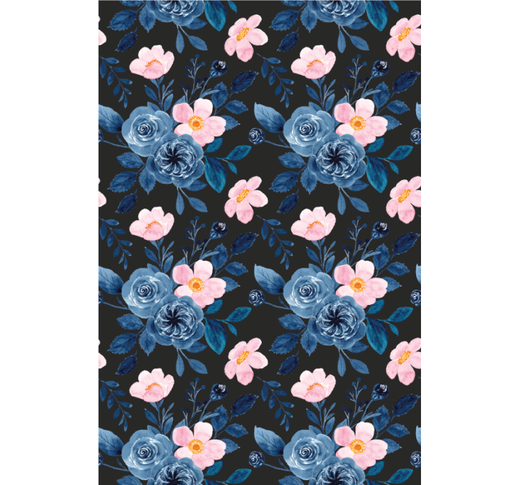Rollo Fenster Blumen blaues blumenmotiv - TenStickers