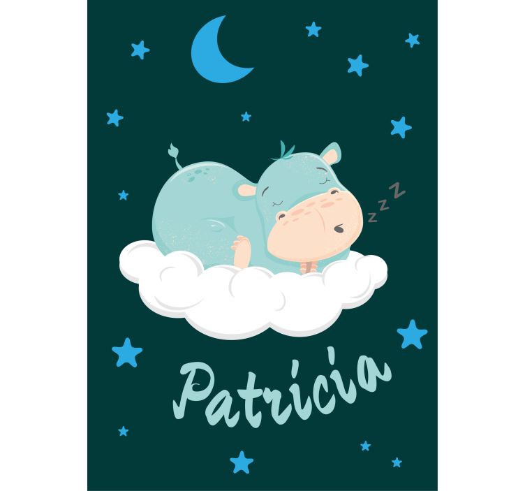 Rollo Fenster Babyzimmer nilpferdtraum mit namen - TenStickers