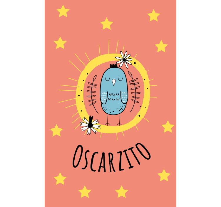 Rollo Fenster Kinderzimmer blauer vogel mit namen - TenStickers