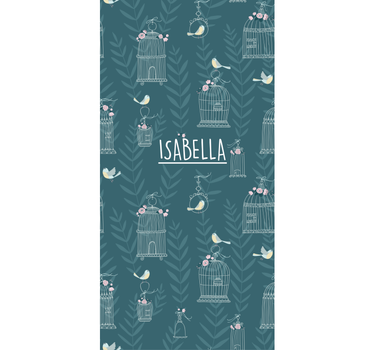 Rollo Fenster Kinderzimmer blaue vogelkäfige mit namen - TenStickers