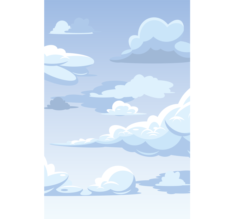 Rollo Fenster Wolken blaues zeichenmotiv - TenStickers