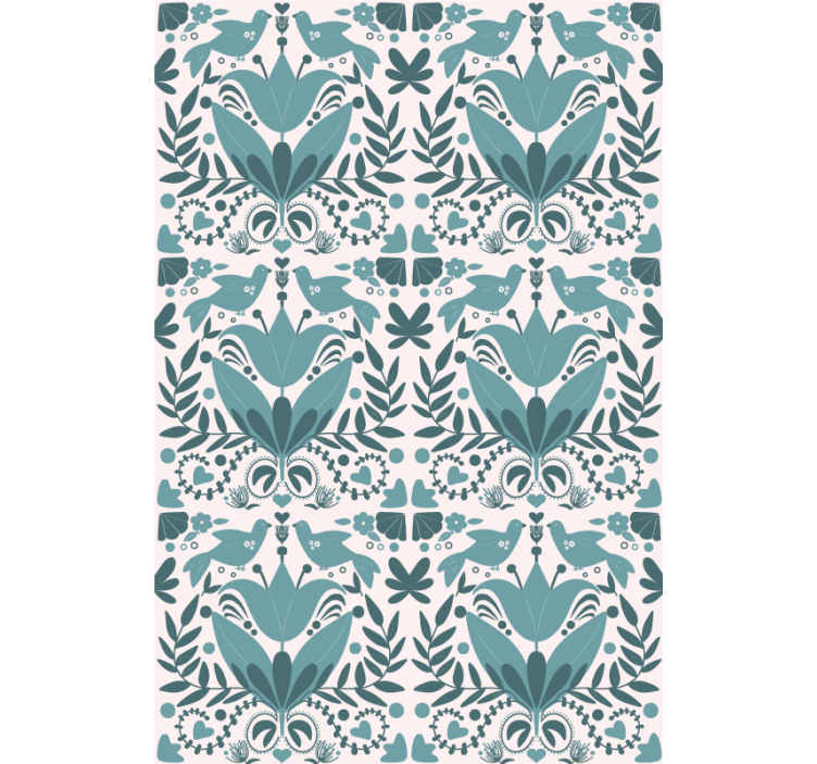 Rollo Fenster Blumen muster mit vögeln - TenStickers