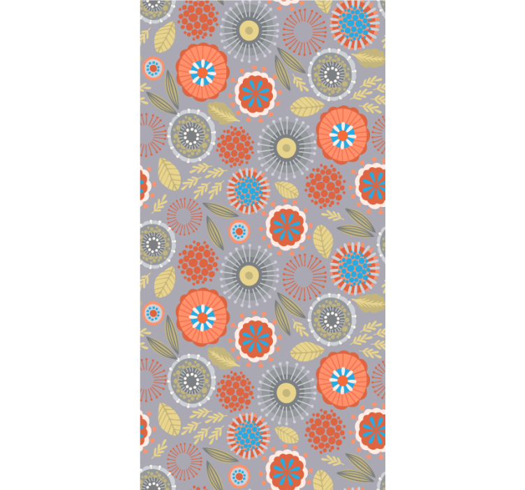 Rollo mit Blumen Bunte volkskunst stilvolles Muster - TenStickers