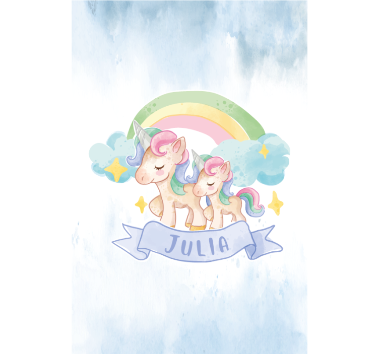 Kind Rollos Glückliche einhörner über einem regenbogen - TenStickers