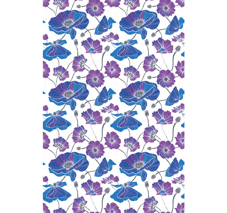 Rollo Fenster Blumen blaues und rosa muster - TenStickers