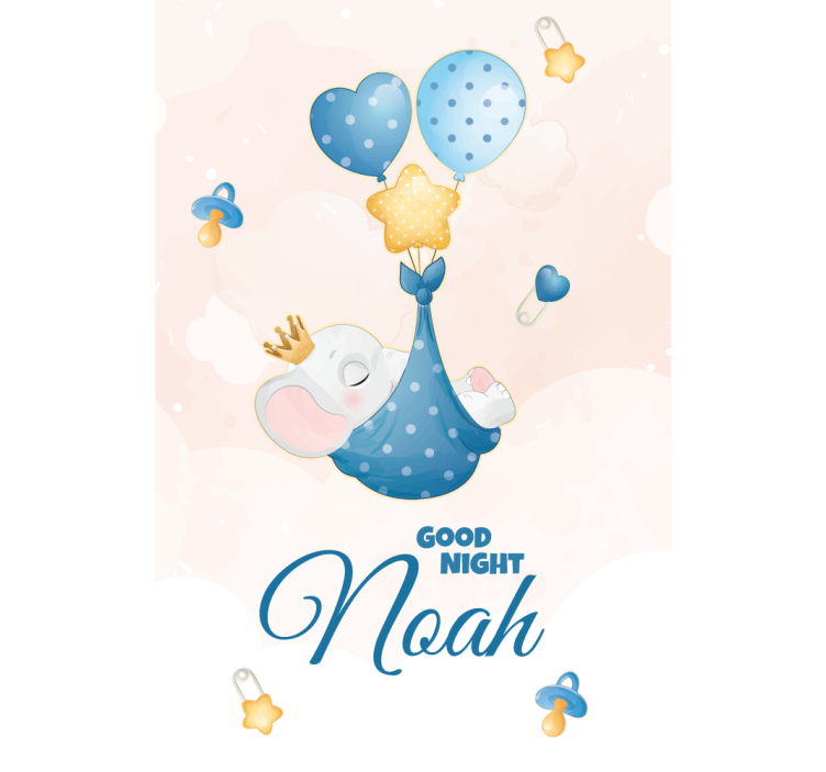 Rollo Fenster Babyzimmer gute nacht elefant mit namen - TenStickers