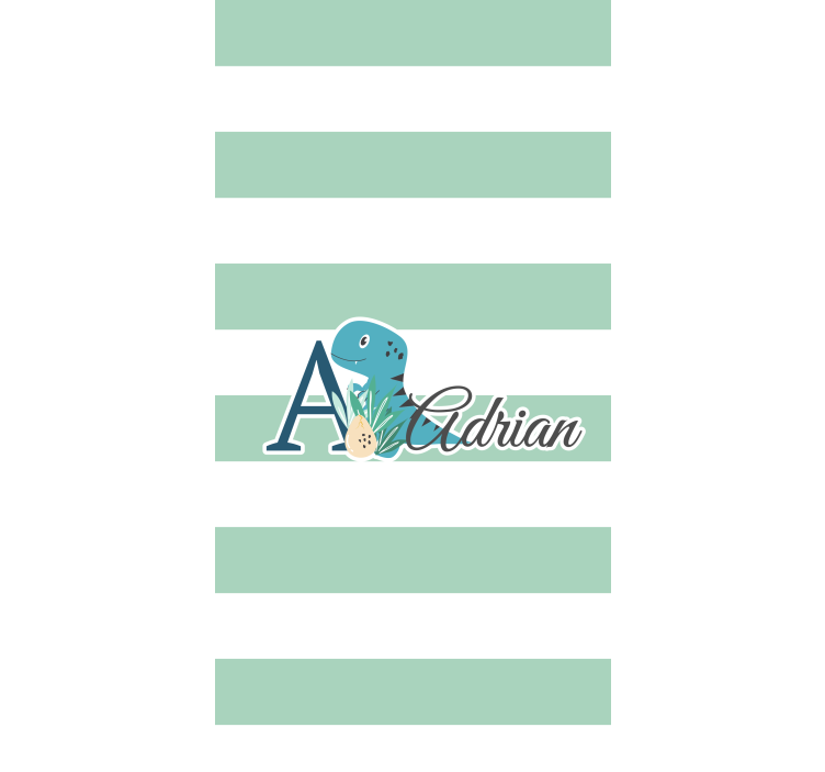 Rollo Fenster Kinderzimmer gestreifter dinosaurier mit namen - TenStickers