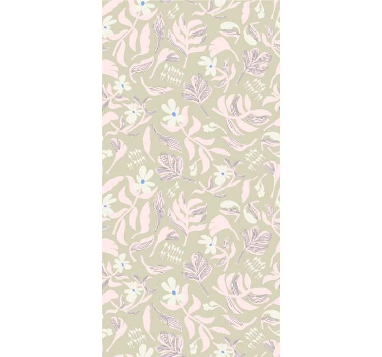 Rollo Blumen und Pflanzen Grundfarbene blattformen - TenStickers