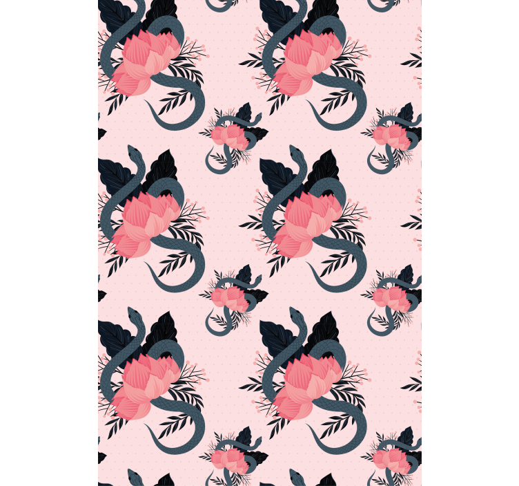 Rollo fenster blumen mit floralem schlangenmotiv - TenStickers