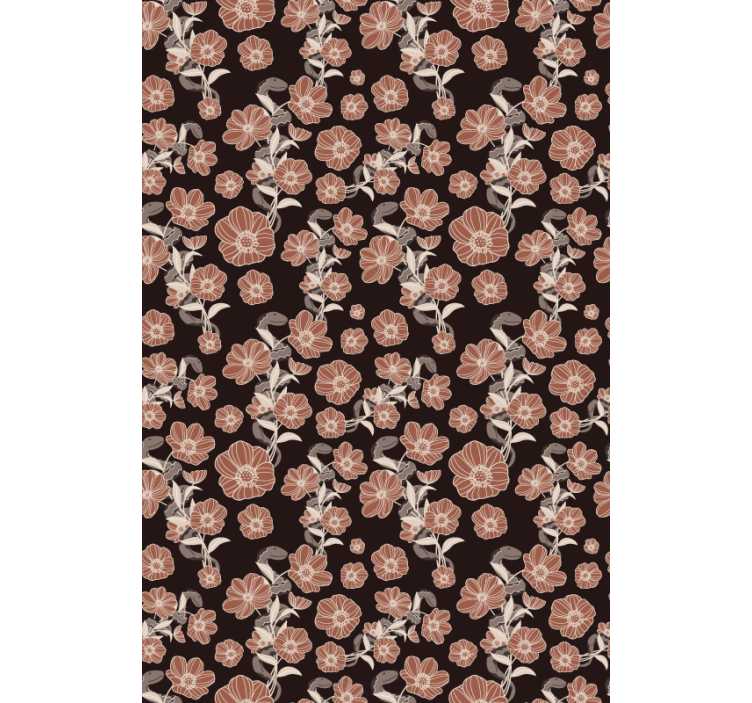 Rollo Fenster Blumen vintage dunkles muster - TenStickers