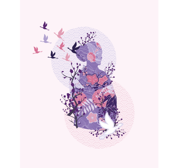 Origineller Rollo Lila weiblicher anime-charakter - TenStickers