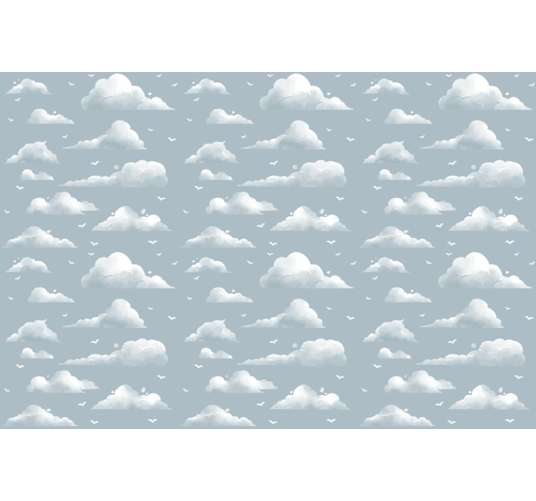 Rollo fenster wolken mit flauschigem grauen muster - TenStickers