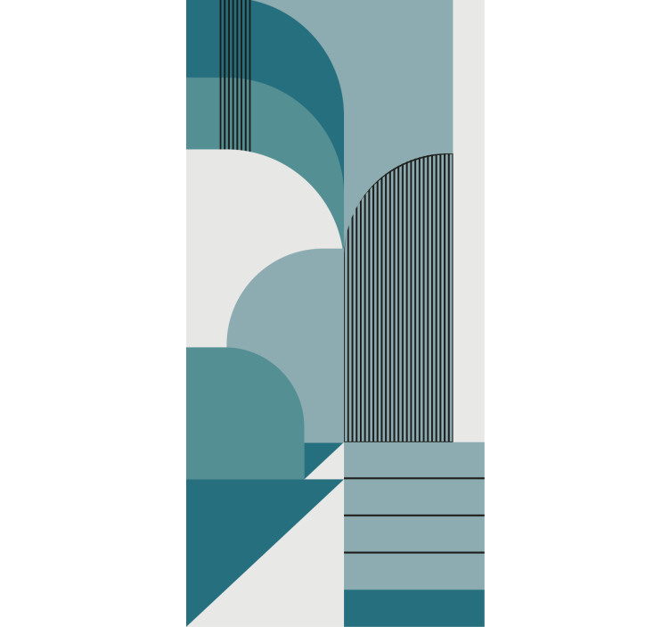 Fenster Rollo modern blaue bogenmuster - TenStickers