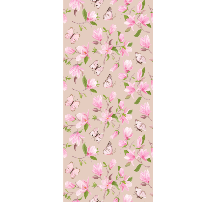 Rollo mit Blumen Rosa magnolie - TenStickers
