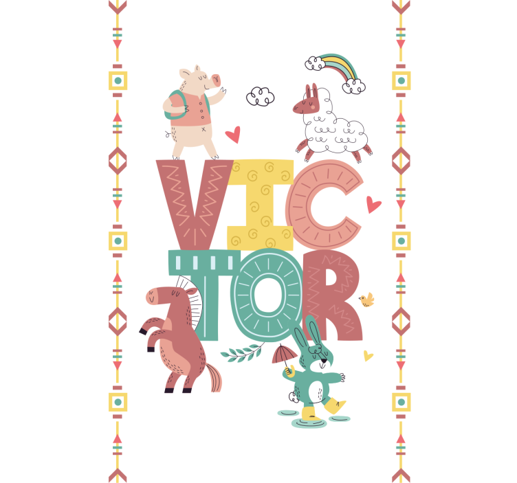 Rollo Fenster Kinderzimmer boho tiere mit namen - TenStickers