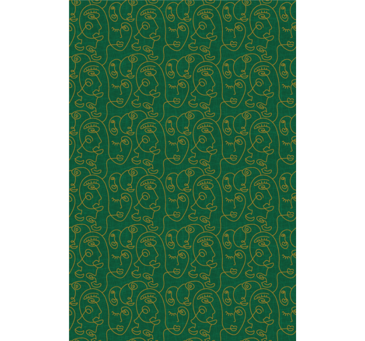 rollo mit Textur und Muster Abstrakte grün gezeichnete frauen - TenStickers