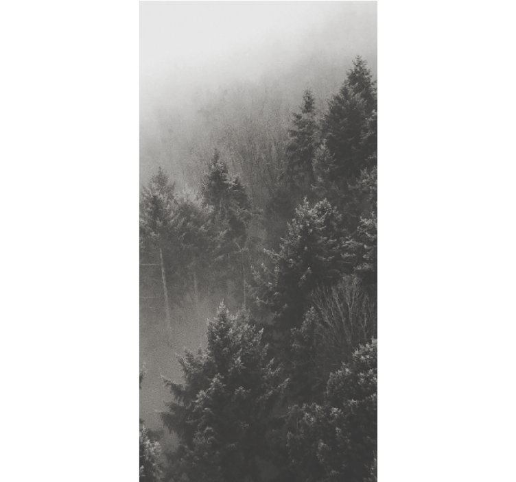 Rollo Fenster Baum graue waldsilhouette - TenStickers