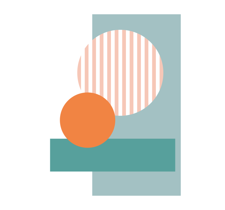 Rollo Fenster Wohnzimmer blaue abstrakte kreise - TenStickers