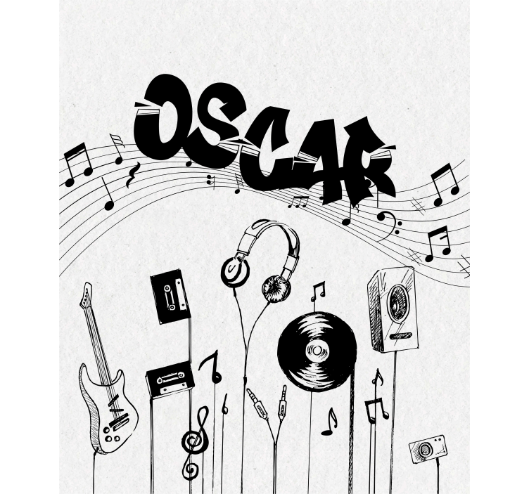 Namensrollo Musik personalisiert - TenStickers