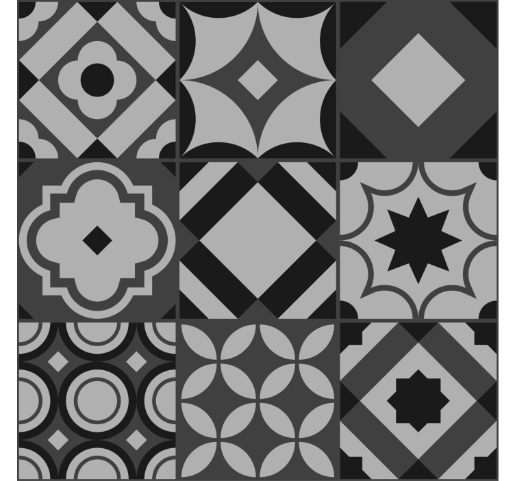 Küche Rollos schwarze fliesen - TenStickers