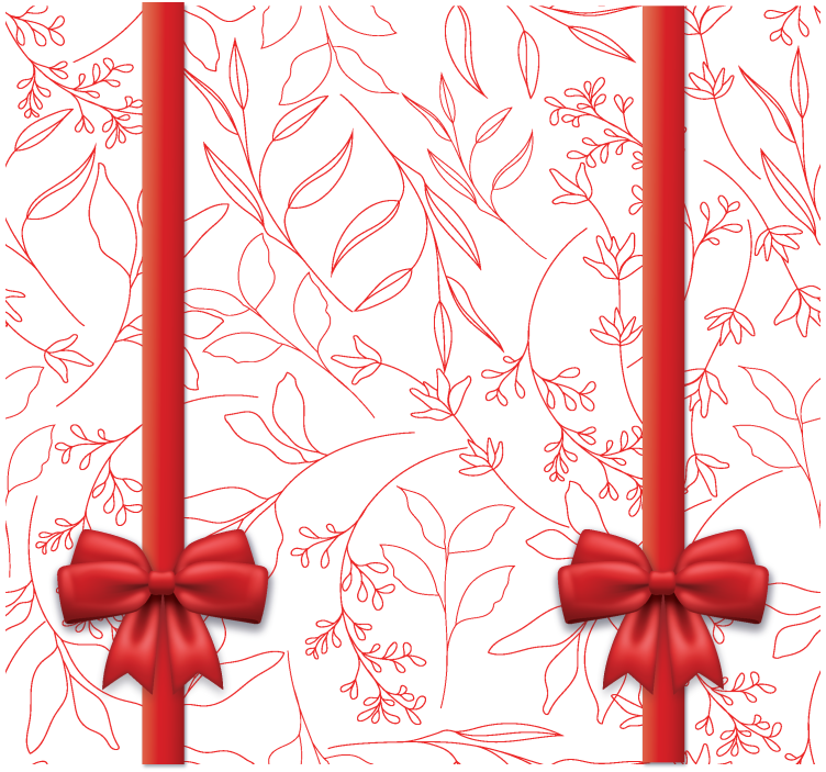 Rollos romantisch blumenmuster mit bändern - TenStickers