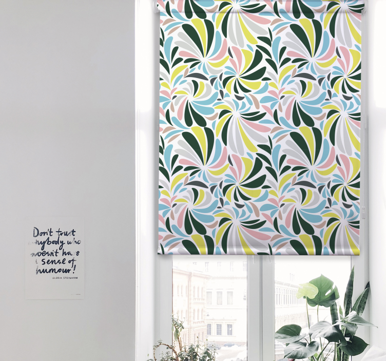 Rollo Fenster Blumen stilvolles blumenmuster - TenStickers