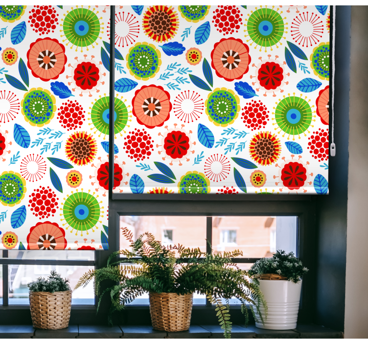 Rollo mit Blumen Mehrfarbige politur - TenStickers