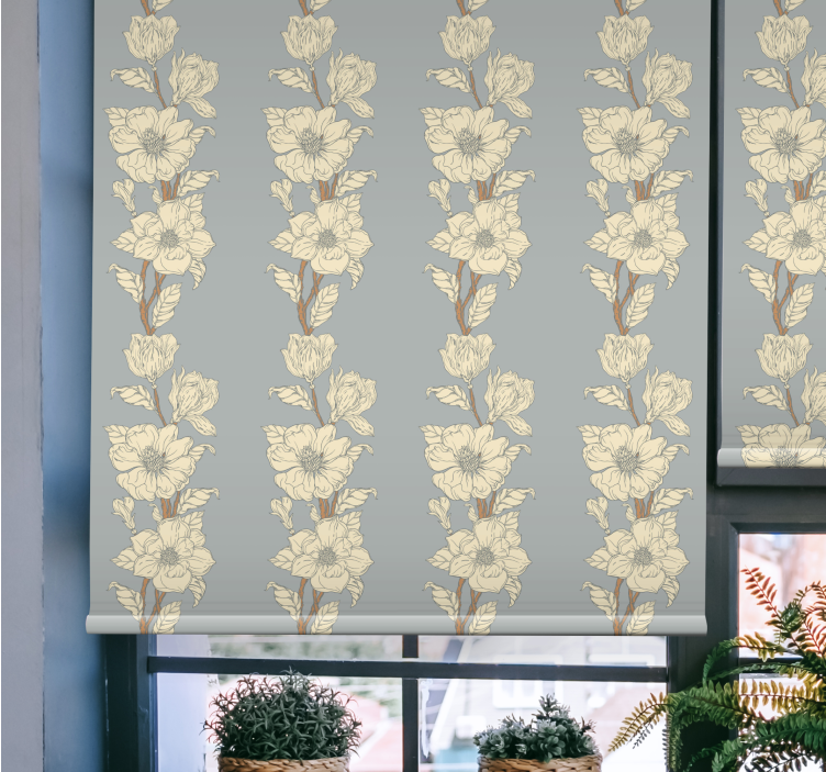 Rollo mit Blumen "neuer nostalgie-stil" magnolie - TenStickers