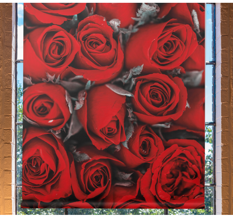 Rollo mit Blumen Rote rosen romantisch - TenStickers