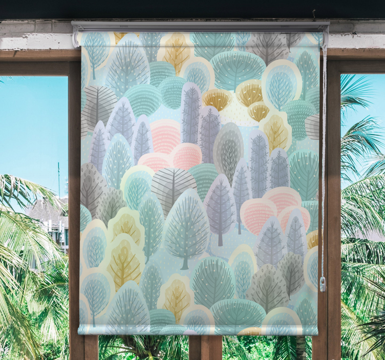 Rollo Fenster Baum pastell wald muster - TenStickers