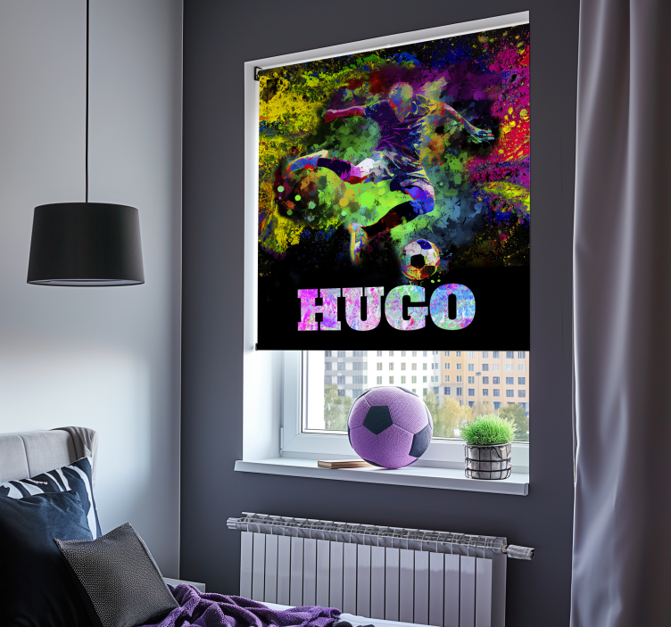 Rollo Fenster Fußball farbenfrohes design - TenStickers