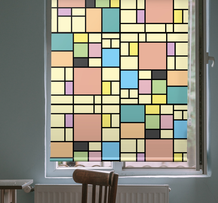 Fenster Rollo modern geometrische farbquadrate - TenStickers