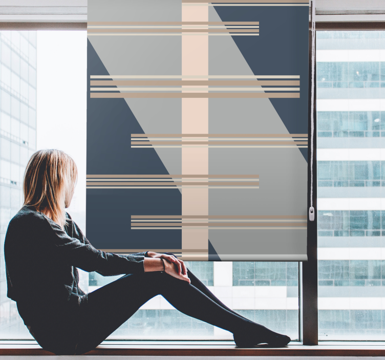 Fenster Rollo modern geometrisches linienthema - TenStickers