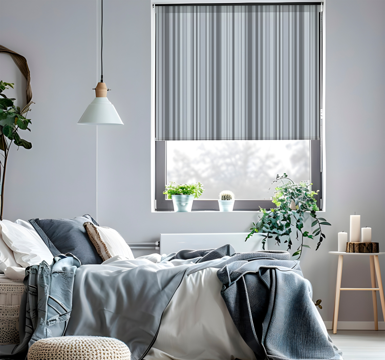 Rollo Fenster modern graue linien - TenStickers