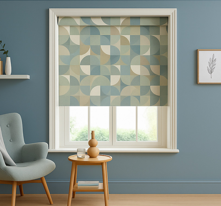 Fenster Rollo modern grüne abstrakte formen - TenStickers