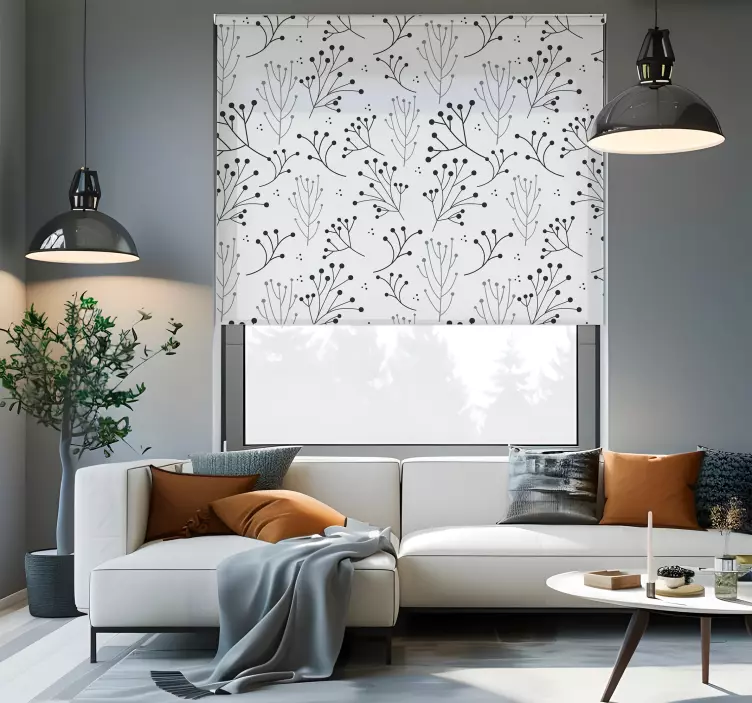 Rollo Fenster modern minimalistisch floral - TenStickers