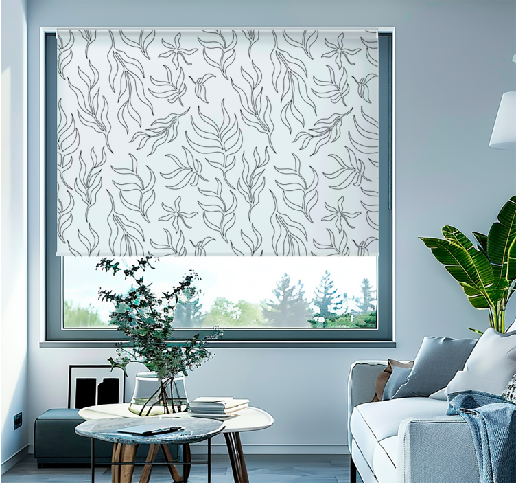 Rollo Fenster modern silhouette blumenmuster - TenStickers