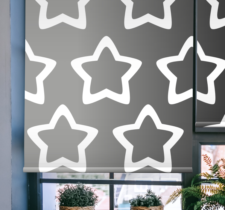 Fenster Rollo modern graues sternmuster - TenStickers