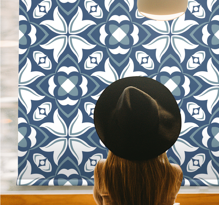 Fenster Rollo modern blaue stilvolle geometrische formen - TenStickers